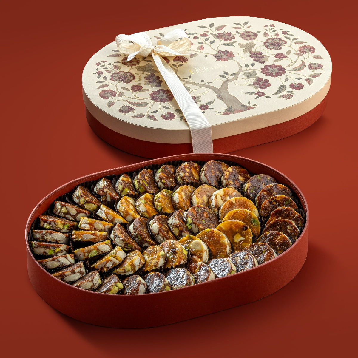 Tree of life open fig, apricot with our signature delight made with roasted nuts rolled in a delicious, grainy fig paste.