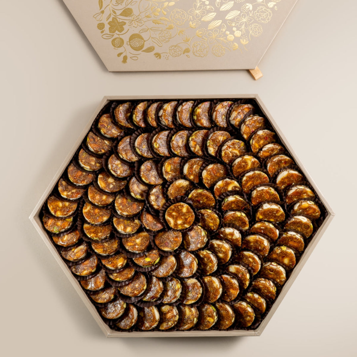 Fig & Nut Bites hexagon tray