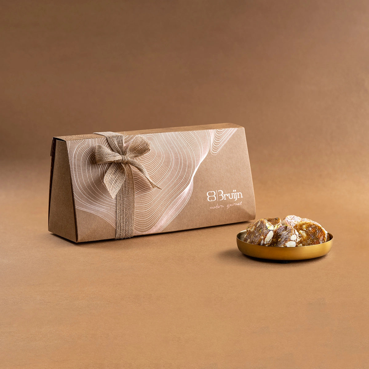 Elegant sustainable Craft Box containing fig & nut bites, gluten free and handmade, ideal for gifting.