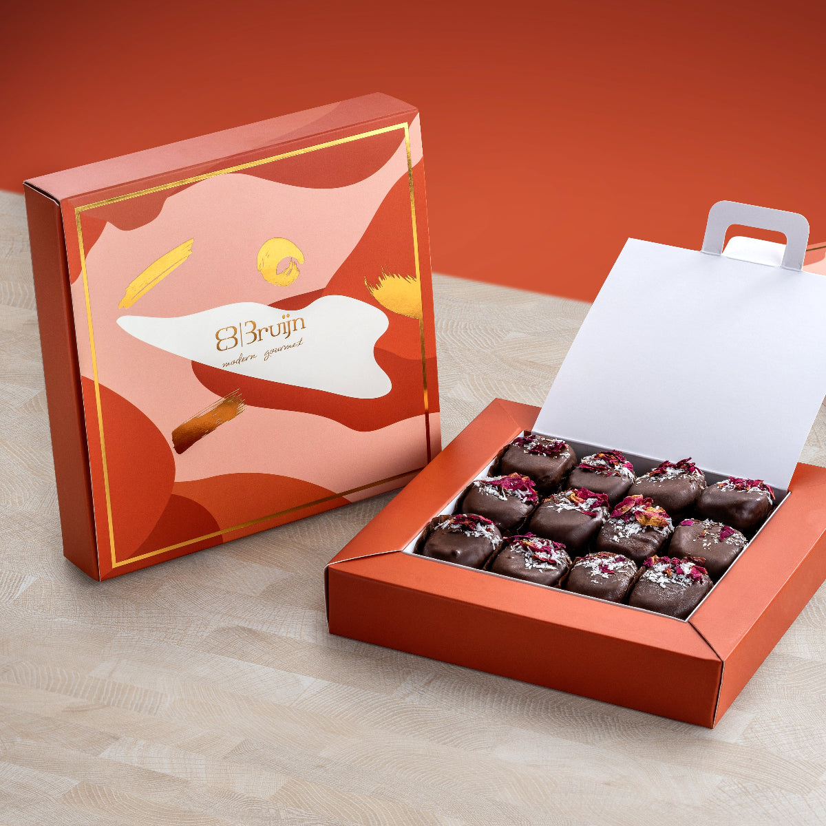 250g of our signature paan bites made from hand picked emirati dates stuffed with Indian Gulukand and enrobed with chocolate. 