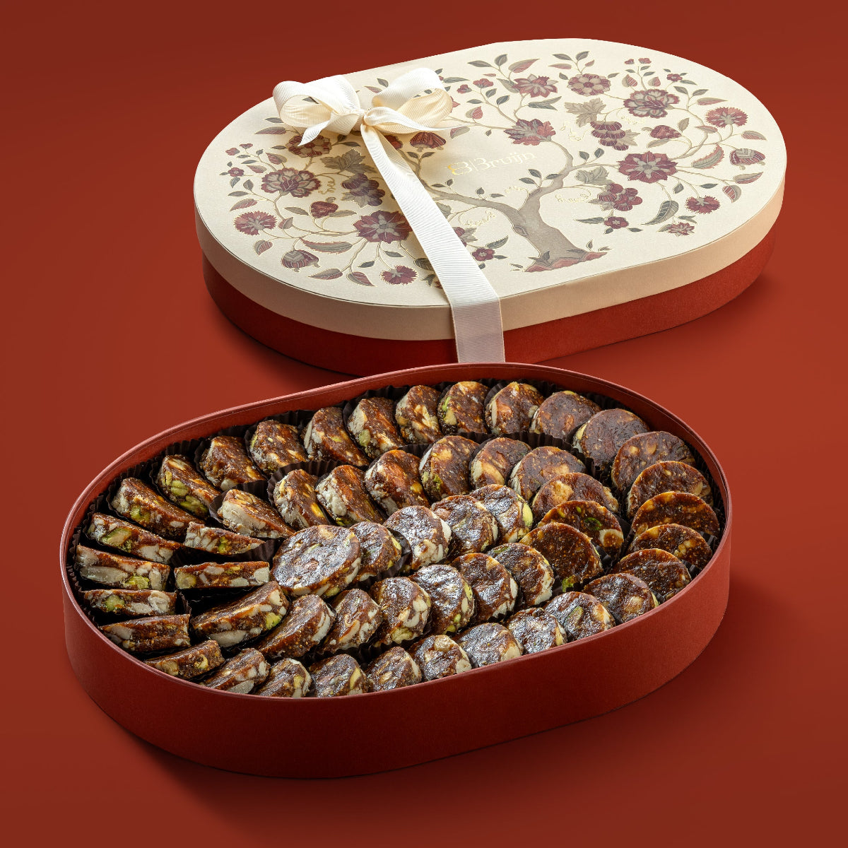 Fig & Nut Bites in an open tree of life box.